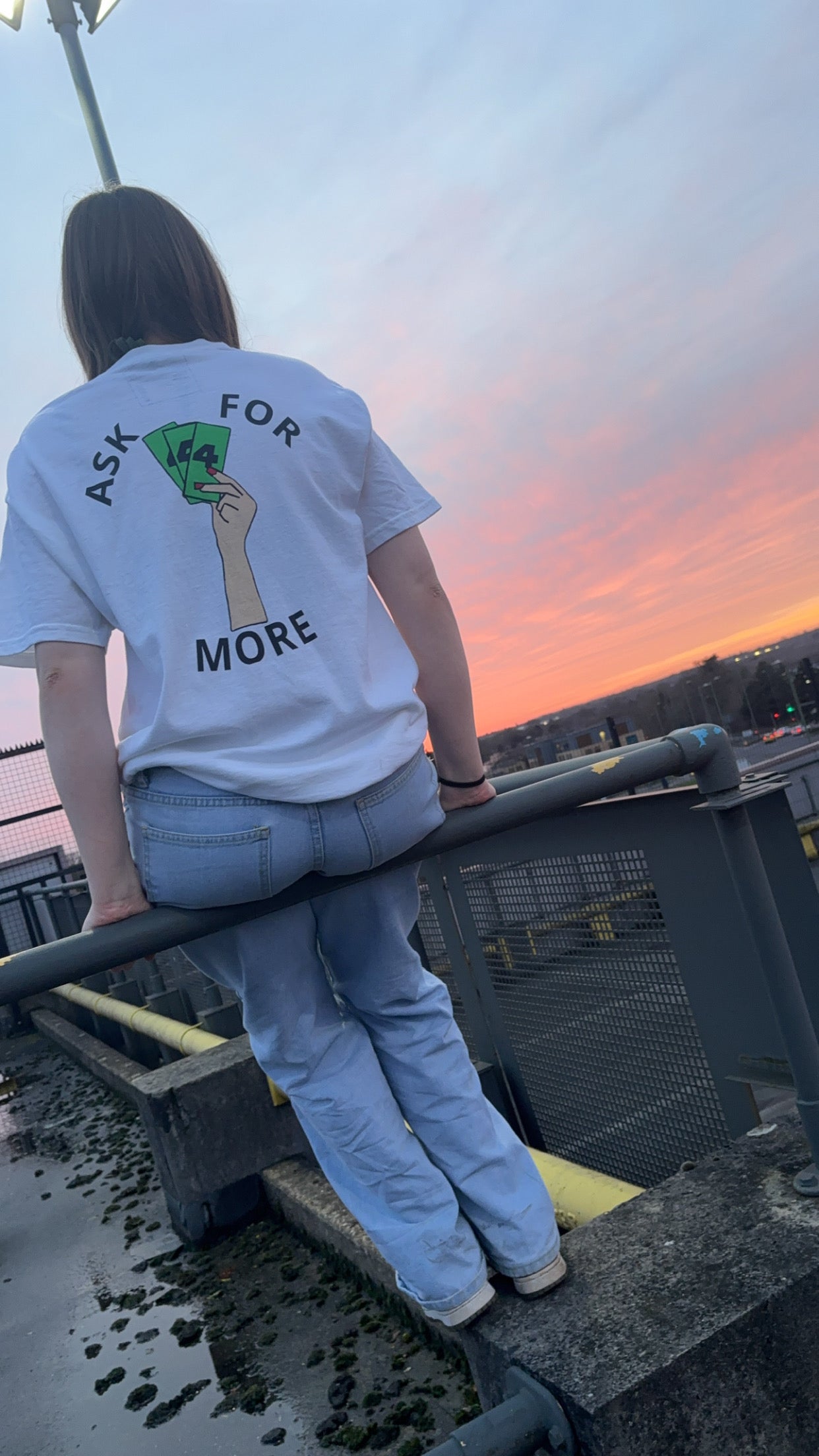 White ASK FOR MORE tee